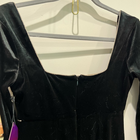 Black Velvet and Diamond Dress - Picture 5 of 5